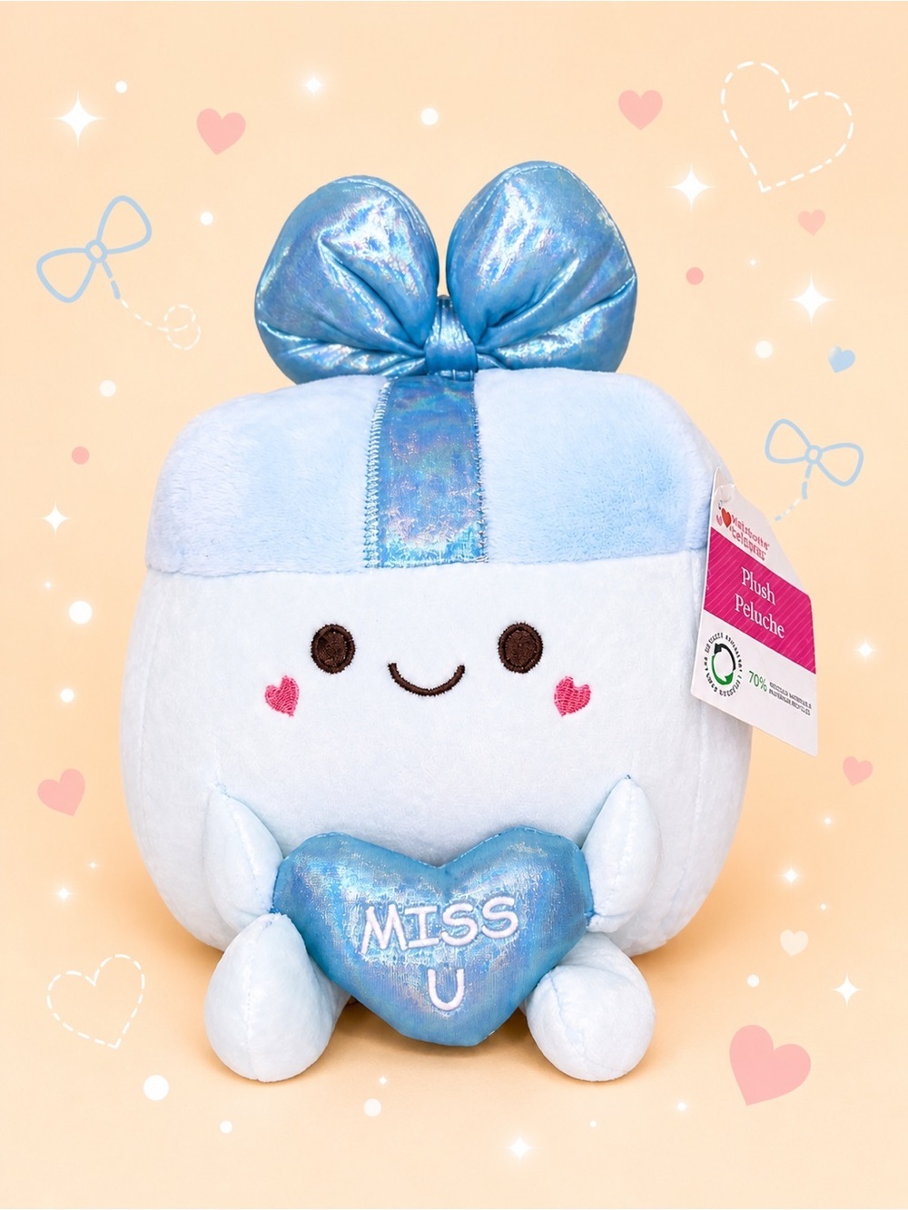 🧸 2/$45 🎁 WAY TO CELEBRATE NWT Friendship Miss U Gift Plush Blue Squishy Present